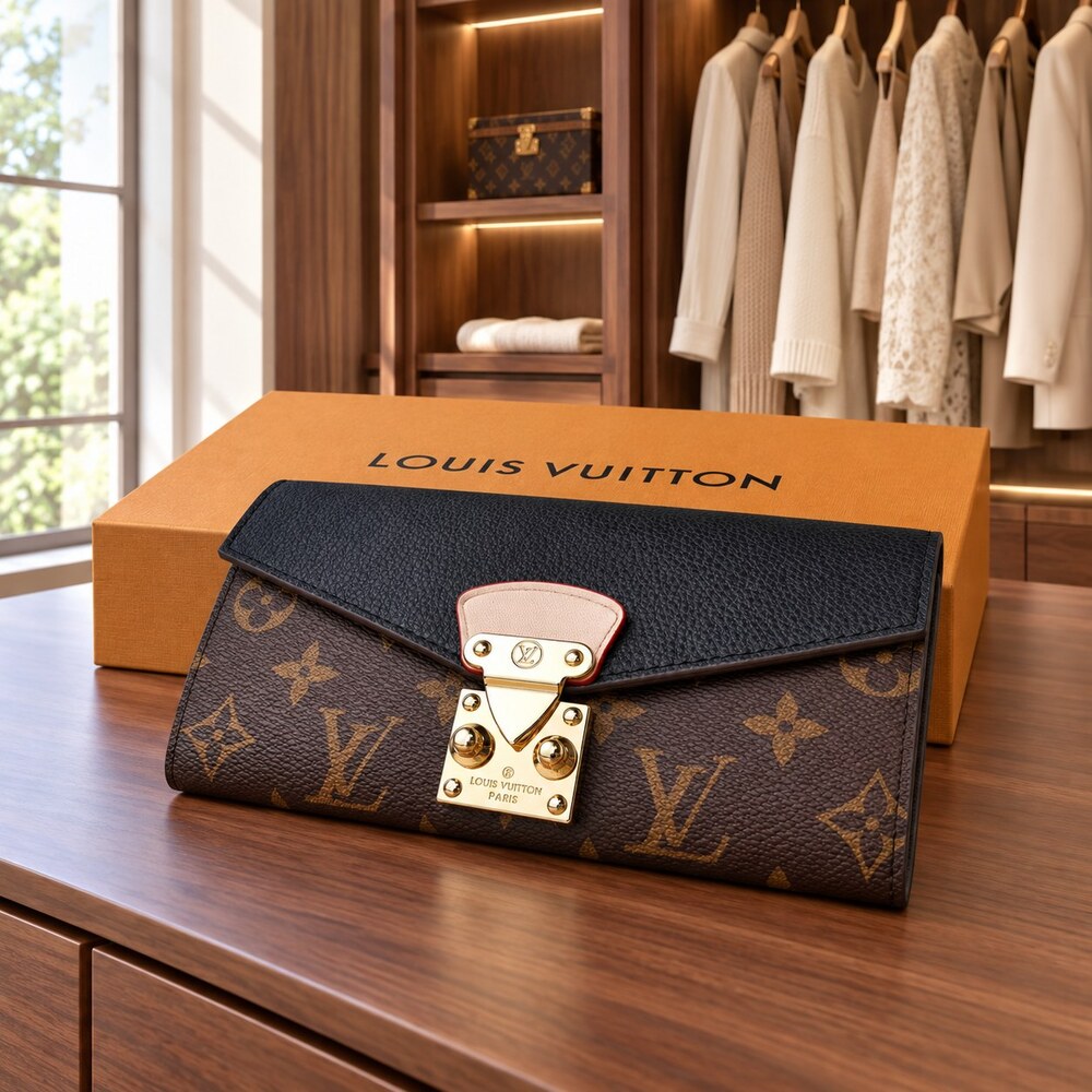 Louis Vuitton Monogram Portefeuille Juliette Long Wallet in Black - Picture 6 of 6